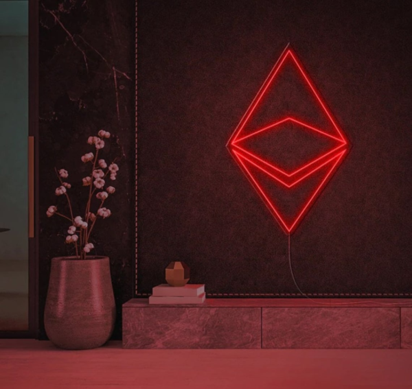 Ethereum Neon Sign, Ethereum Neon Art, Exchange Neon Sign, Cryptocurrency Neon