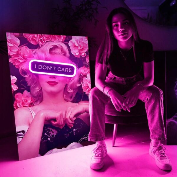 Marilyn i don't care UV Neon Sign