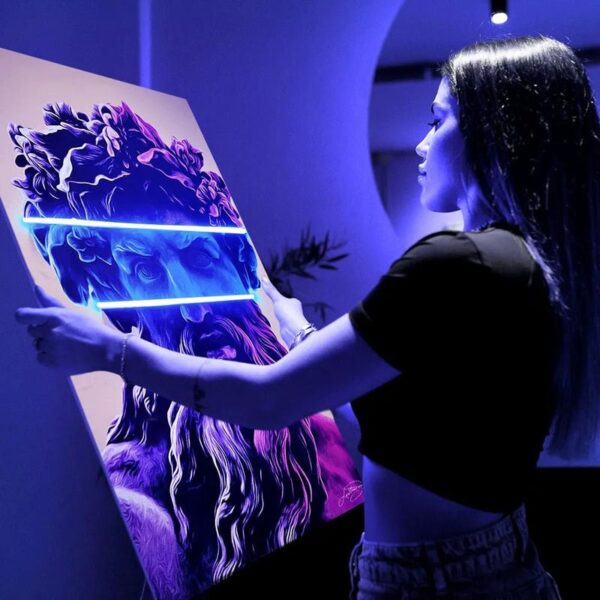 Zeus Statue UV Neon Sign