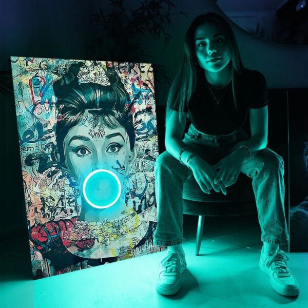 Audrey Hepburn Bubble UV Neon Sign