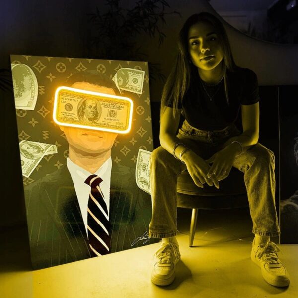 Belfort Money Rain UV Neon Sign