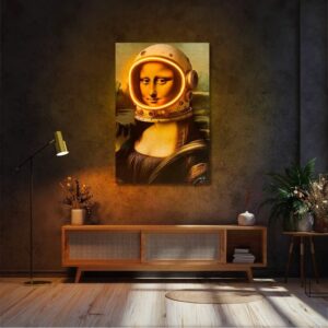 MonaLisa Astronaut UV Neon Sign